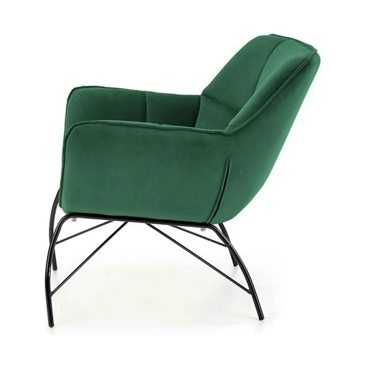 Fotoliu verde inchis BELTON, stofa catifelata/otel, 74x73x78 cm