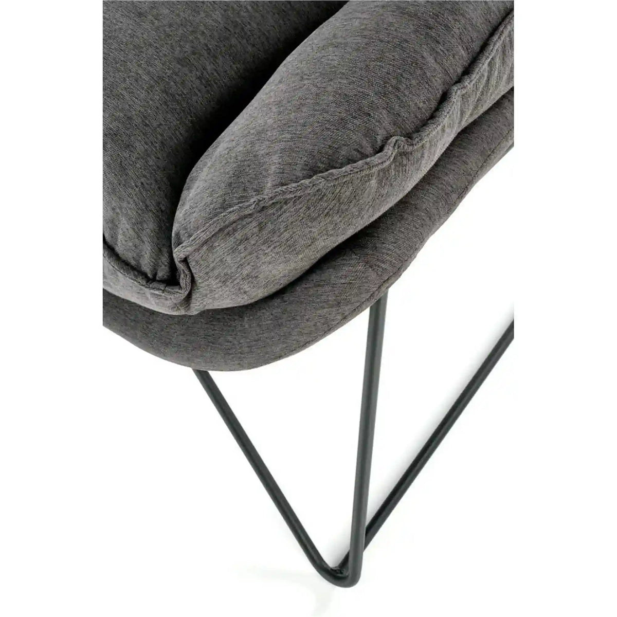 Scaun relaxare living VOLKER, gri, stofa clasica/metal, 75x88x85 cm