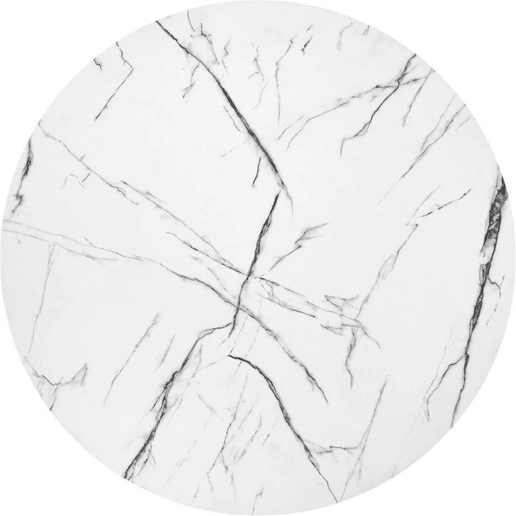Masuta cafea ANTICA, alb cu efect de marmura/negru, 80x80x36 cm
