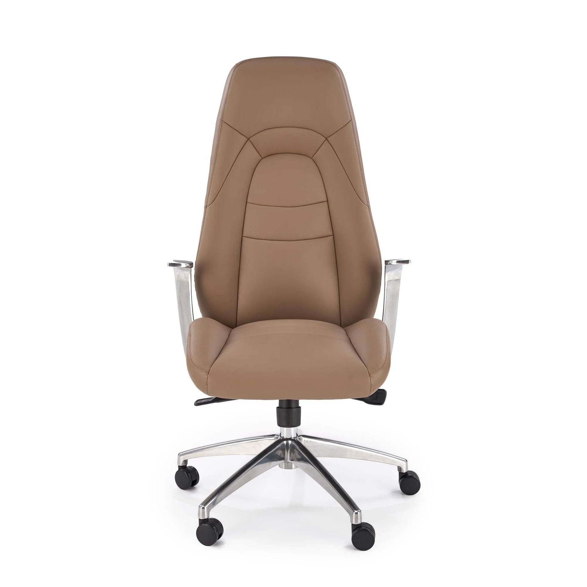 Scaun birou DARWIN, cappuccino/crom, piele ecologica/metal, 66x70x120/126 cm