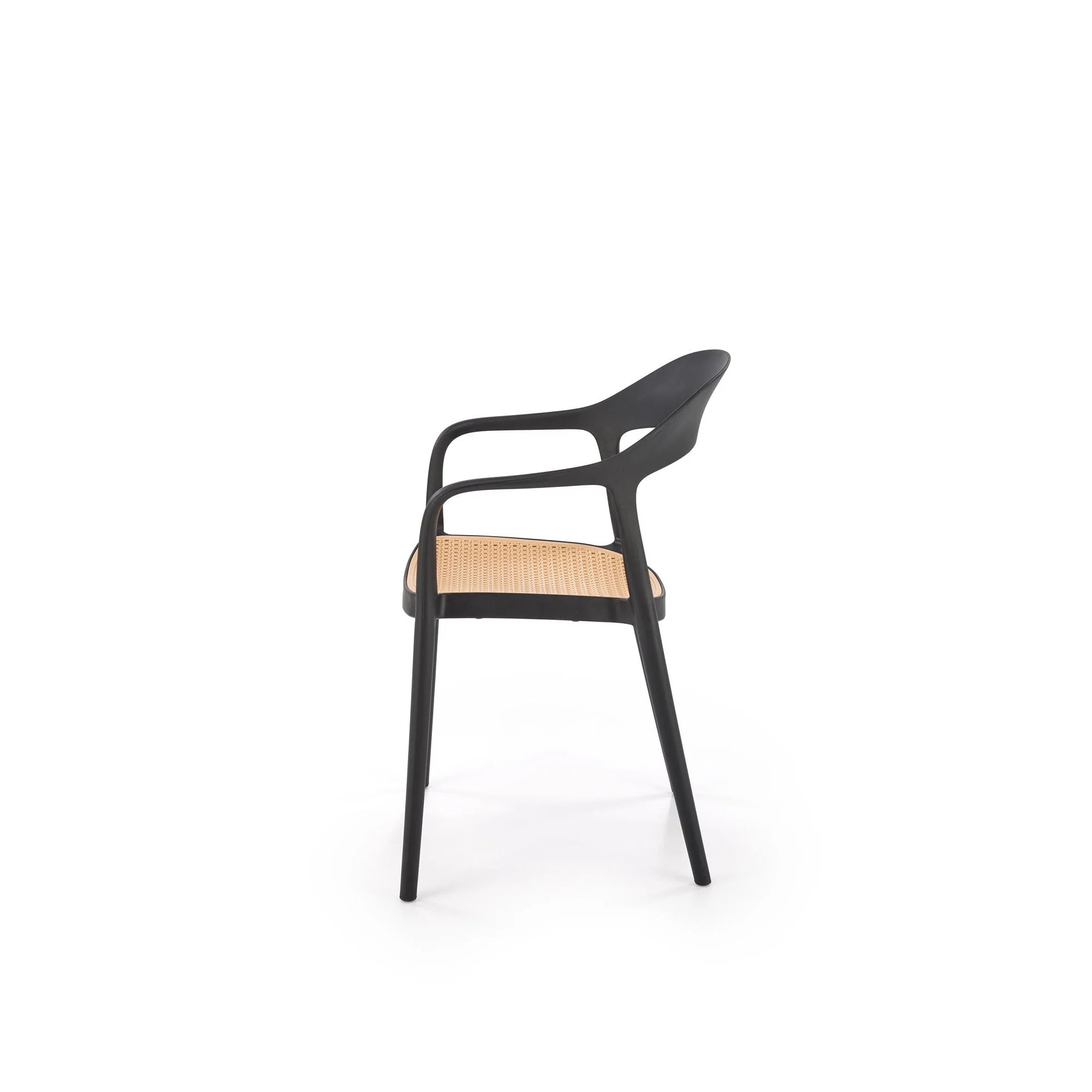 Scaun de gradina K530, stejar/negru, polipropilena, 57x52x80 cm