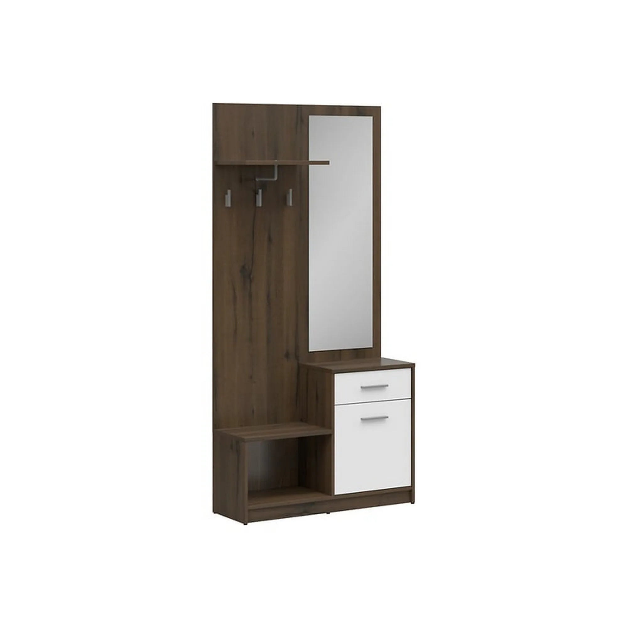 Mobilier hol NEPO PLUS, stejar nobil/alb, PAL laminat, 90x31x186 cm