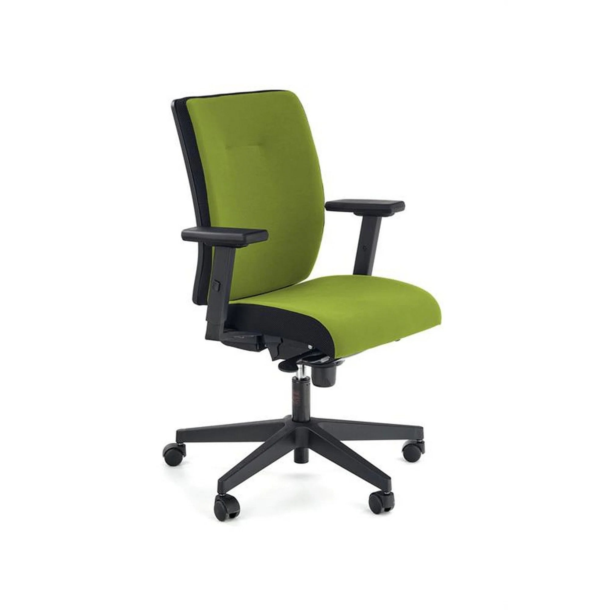 Scaun birou POP, verde/negru, stofa/metal, 68x65x93/108 cm