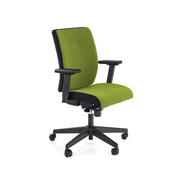 Scaun birou POP, verde/negru, stofa/metal, 68x65x93/108 cm