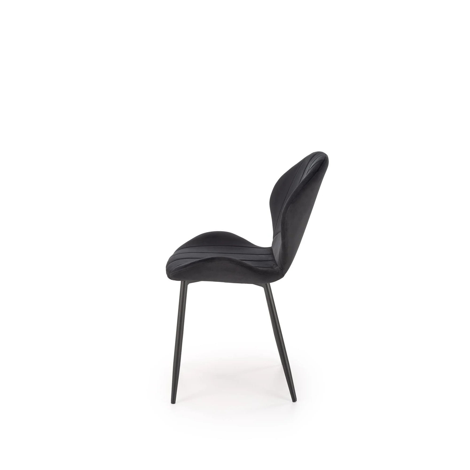 Scaun K538, negru, stofa catifelata/metal, 48x57x85 cm