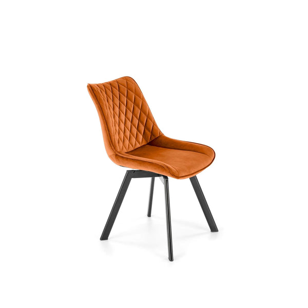 Scaun rotativ K520, caramiziu/negru, stofa catifelata/metal, 45x63x80 cm