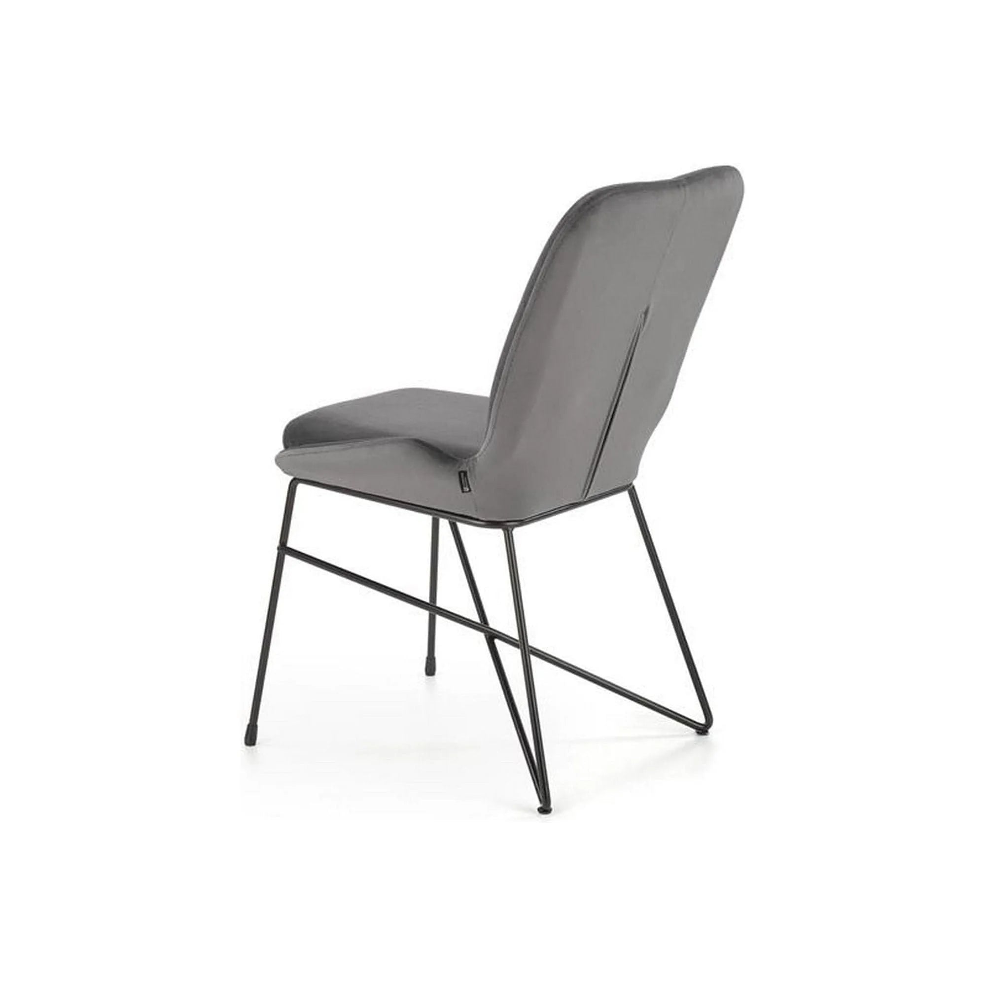 Scaun K454, gri/negru, stofa catifelata/metal, 46x55x83 CM