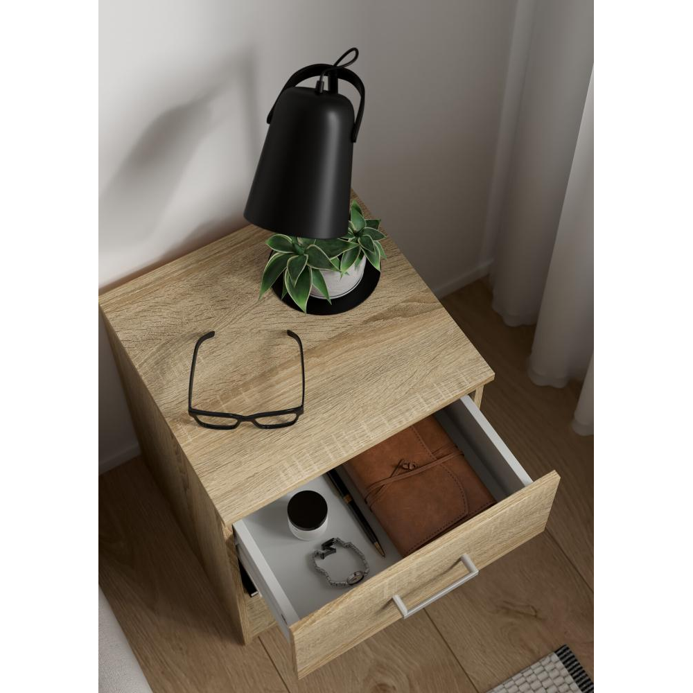 Noptiera GARBO, stejar sonoma, PAL melaminat, 38x36x43 cm