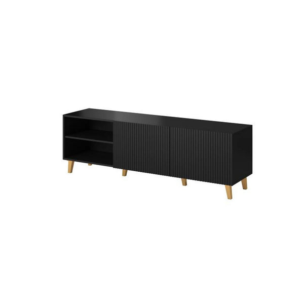 Comoda TV PAFOS, negru, PAL laminat, 150x40x52 cm