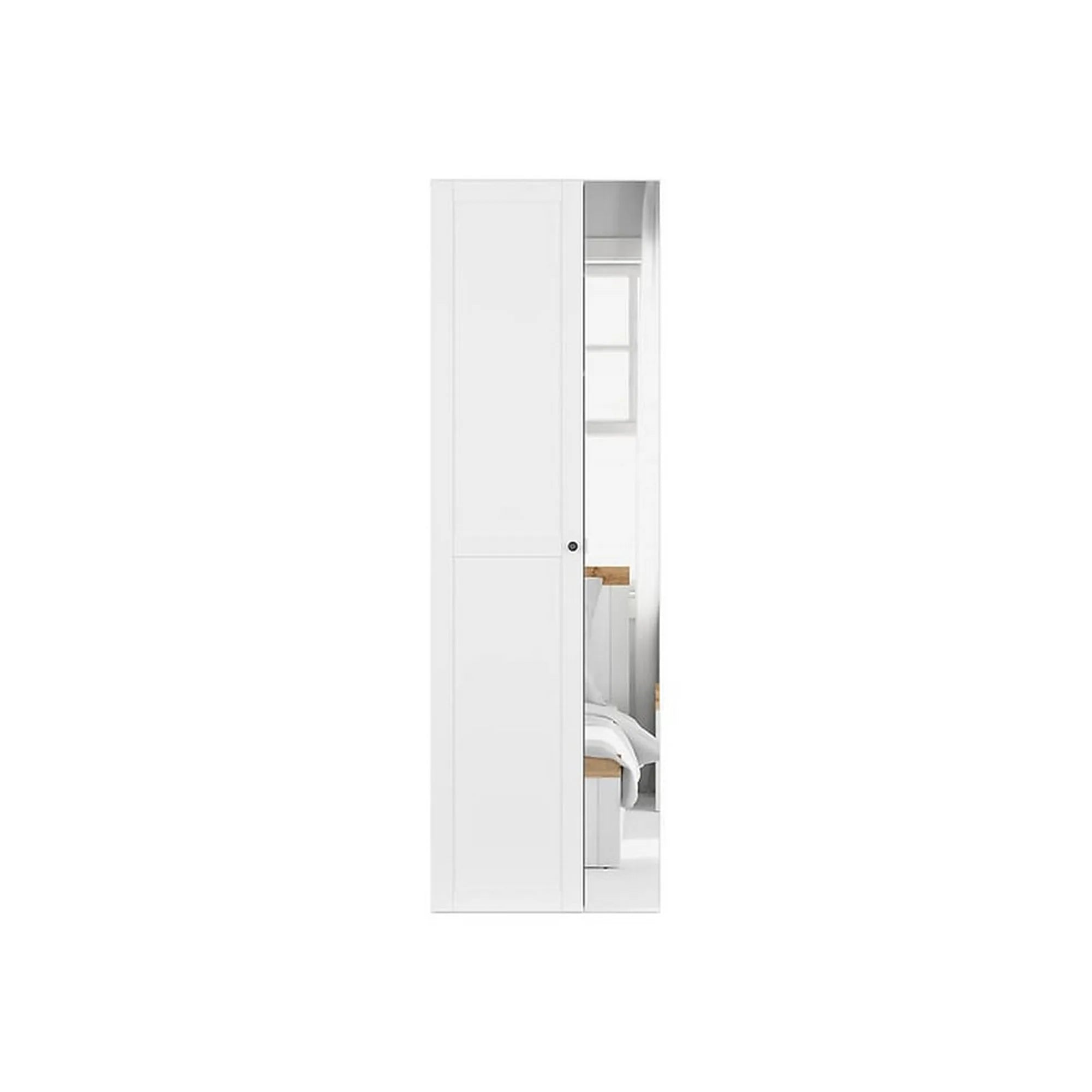 Dulap FLEX, alb, PAL, cu 2 usi si oglinda, 75x66x240 cm