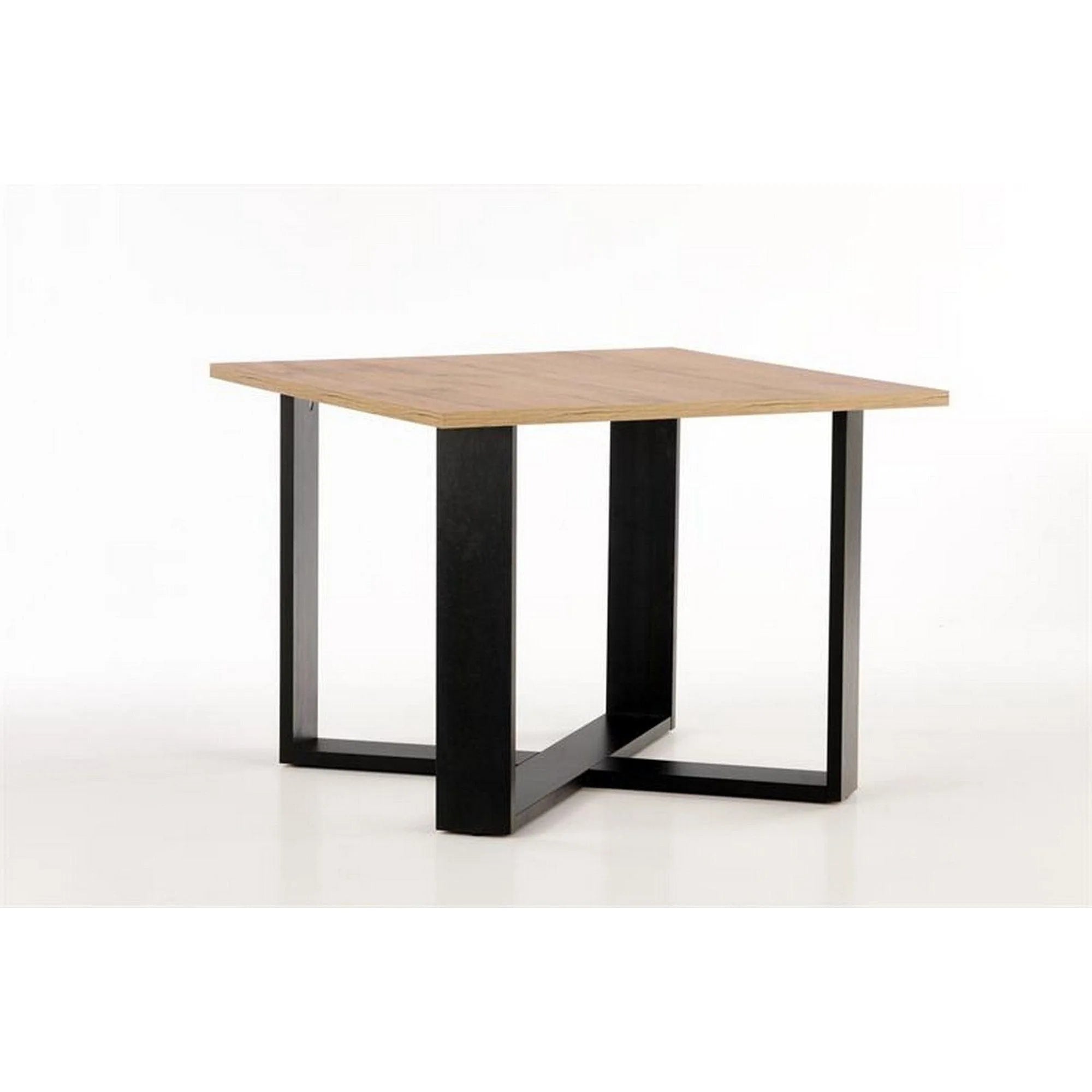 Masuta cafea Cross, stejar wotan/negru, PAL furniruit, 67x67x50 cm