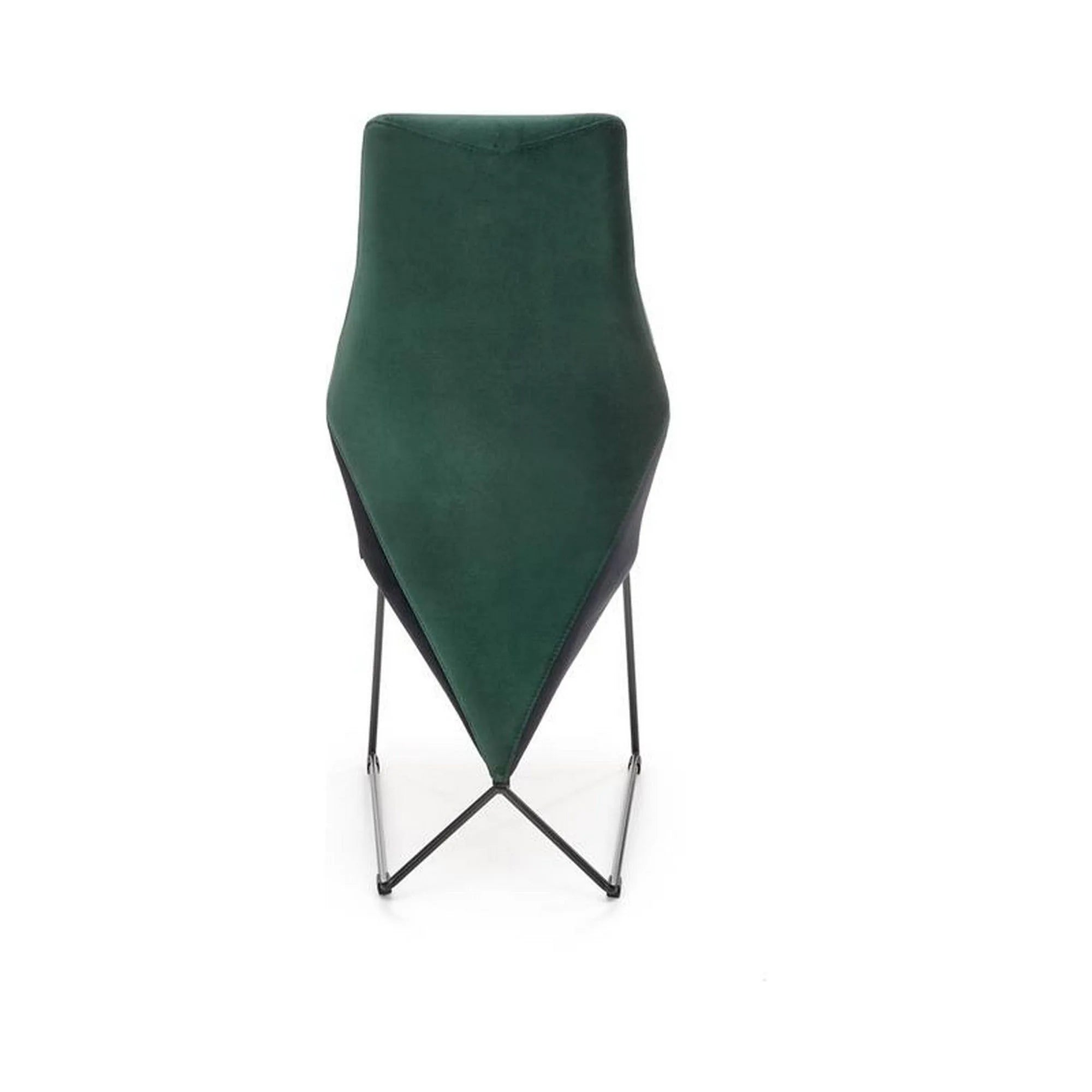 Scaun tapitat K485, verde inchis, stofa catifelata, 44x63x96 cm