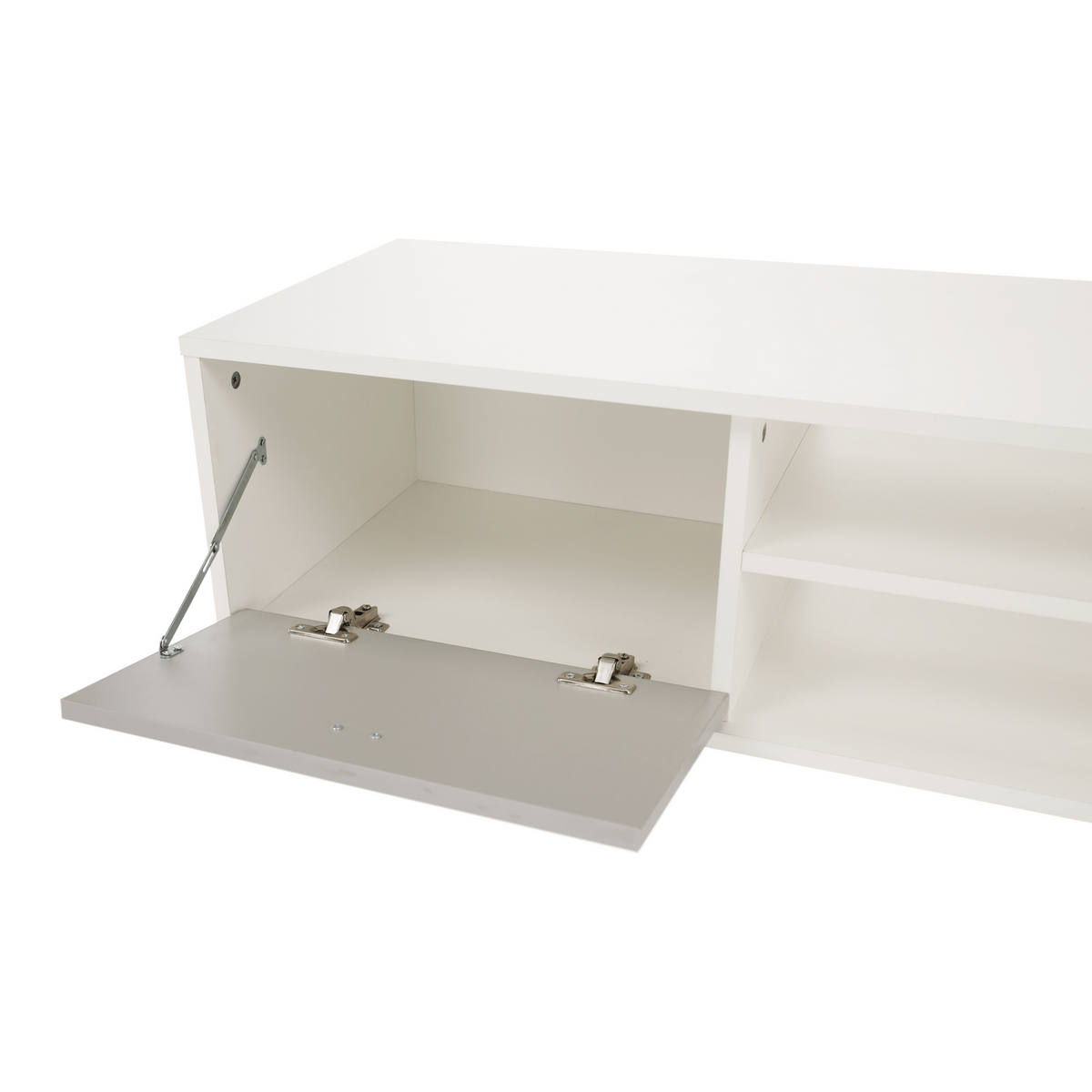 Mobilier living GENTA, PAL melaminat, alb/gri, 4 piese, 210x42x180 cm