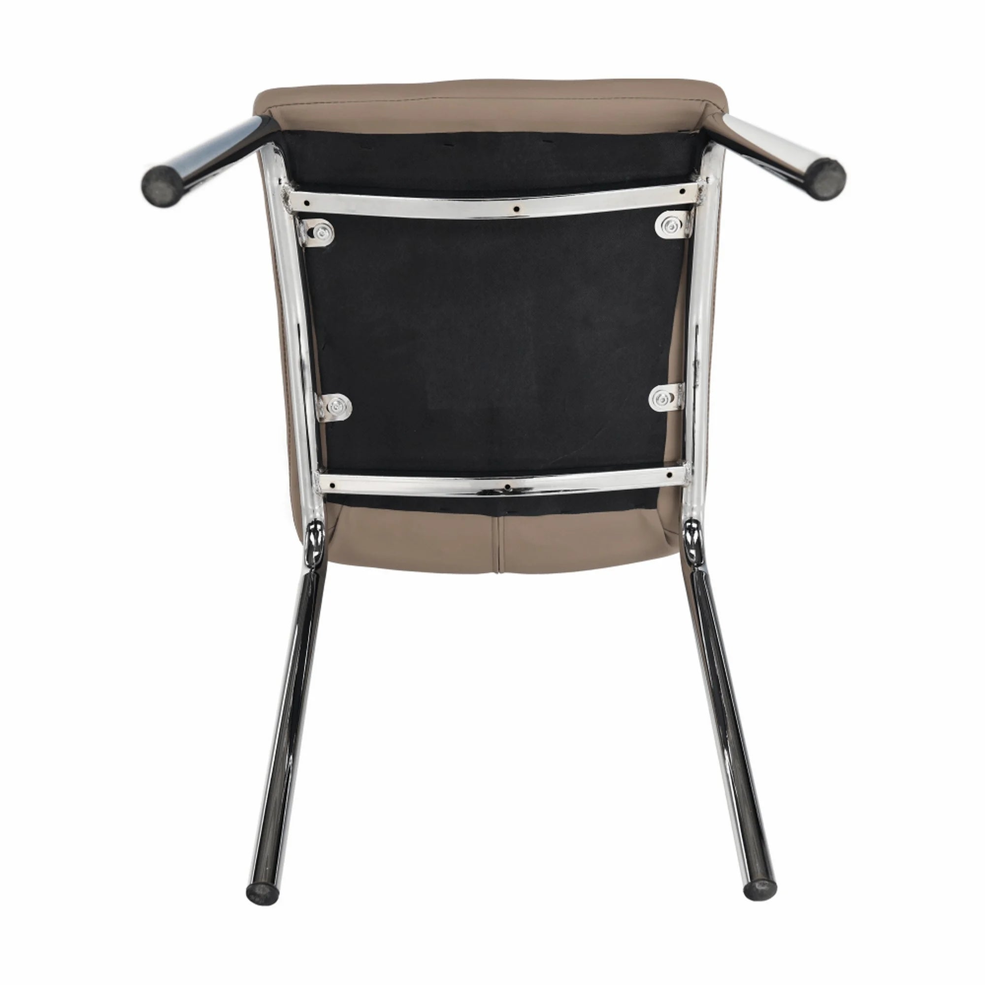 Scaun dining GERDA NEW, bej/crom, textil/piele ecologica/metal, 42x58x103 cm