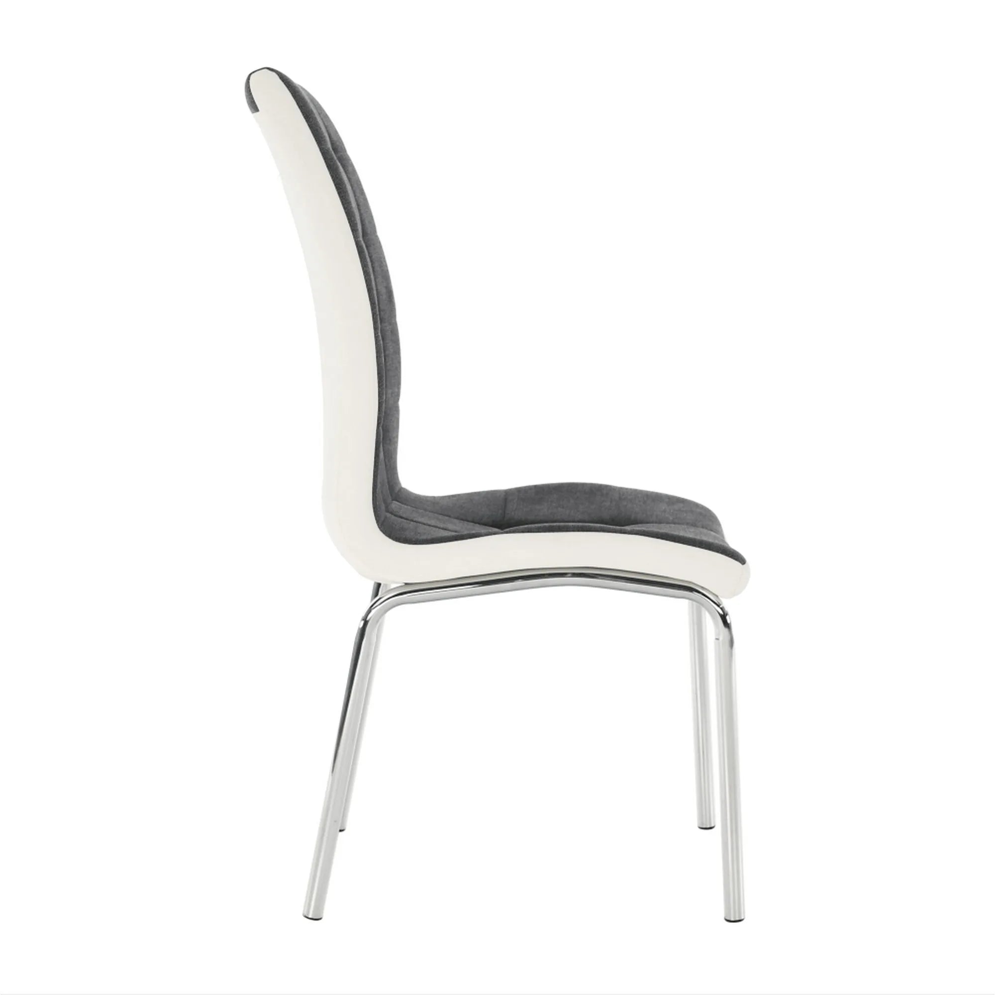 Scaun bucatarie GERDA NEW, gri inchis/alb, piele ecologica/metal, 42x58x103 cm