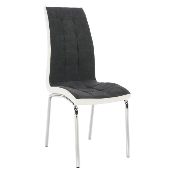 Scaun bucatarie GERDA NEW, gri inchis/alb, piele ecologica/metal, 42x58x103 cm