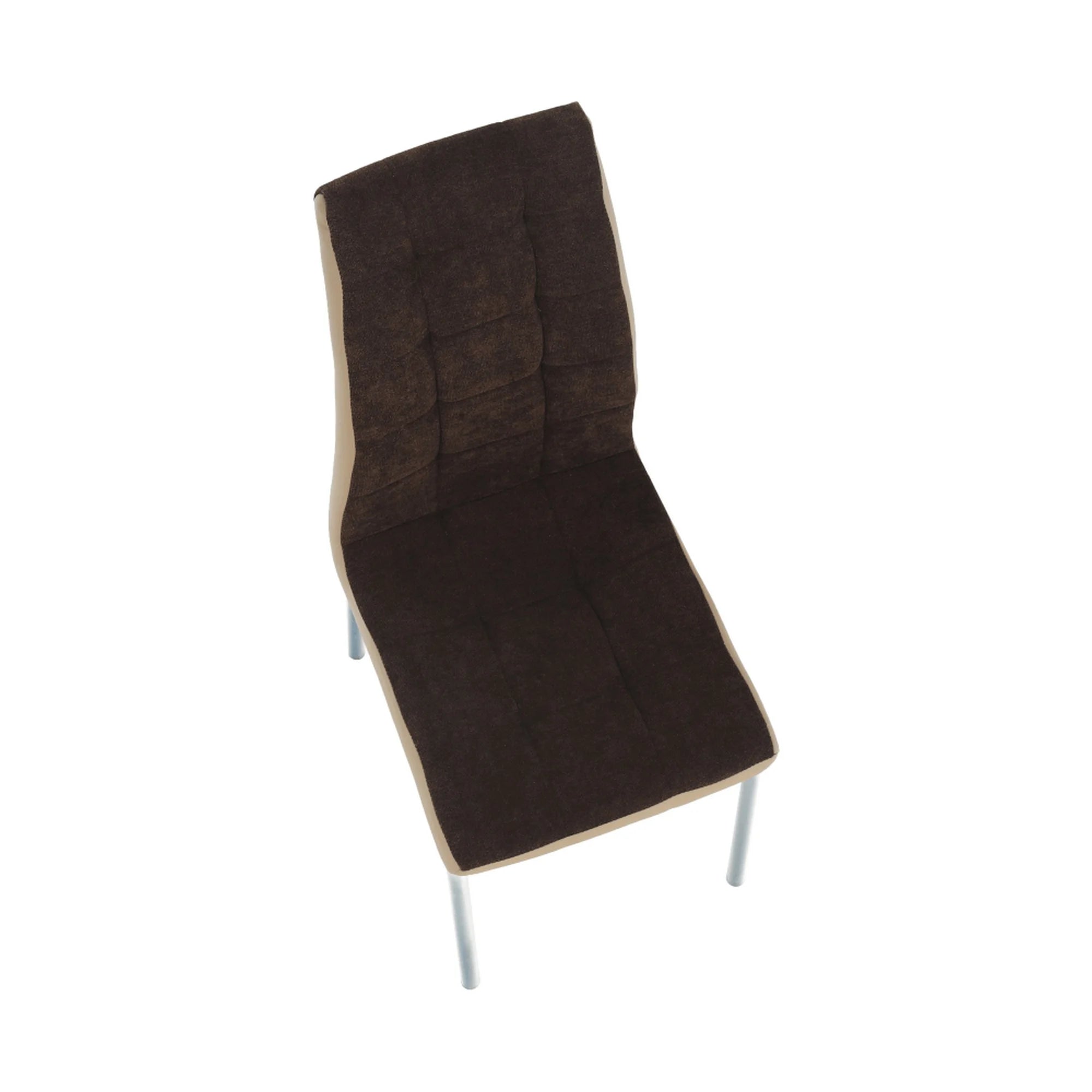 Scaun bucatarie GERDA NEW, maro/bej/crom, textil/piele ecologica, 42x58x103 cm
