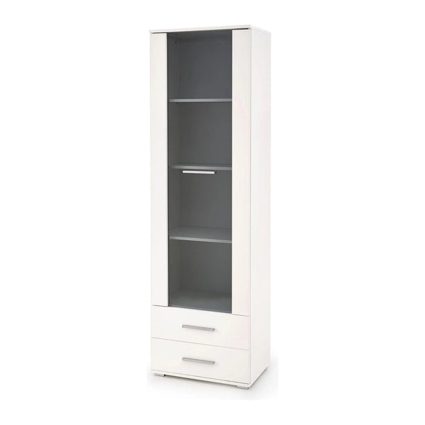 Vitrina LIMA W-1, alb, PAL laminat/sticla, 60x40x200 cm