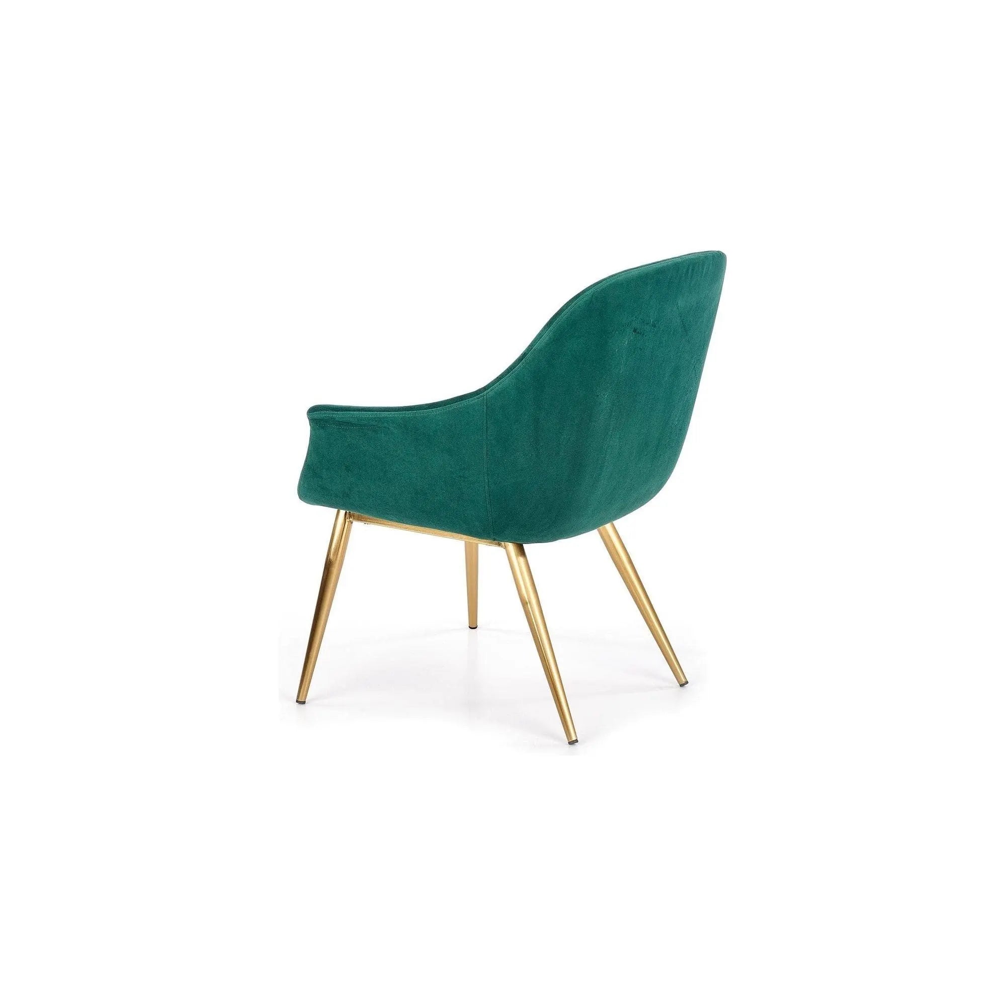 Fotoliu ELEGANCE 2, verde inchis/auriu, stofa/otel, 72x60x79 cm