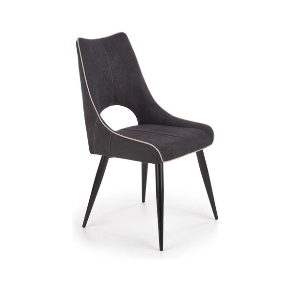 Scaun K369, gri inchis/negru, stofa clasica/otel, 48x58x92 cm