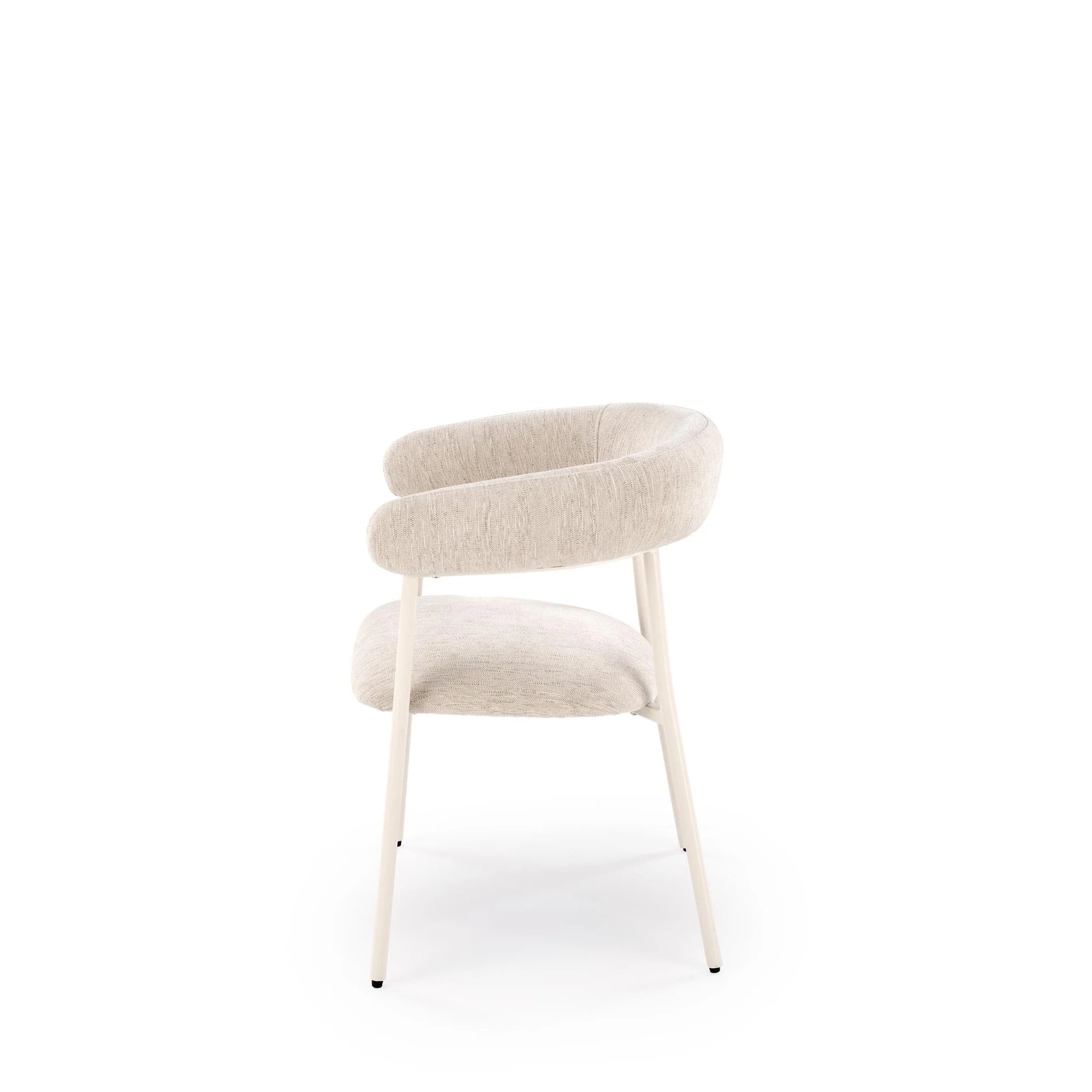 Scaun K557, bej deschis/alb, stofa clasica/metal, 60x54x75 cm