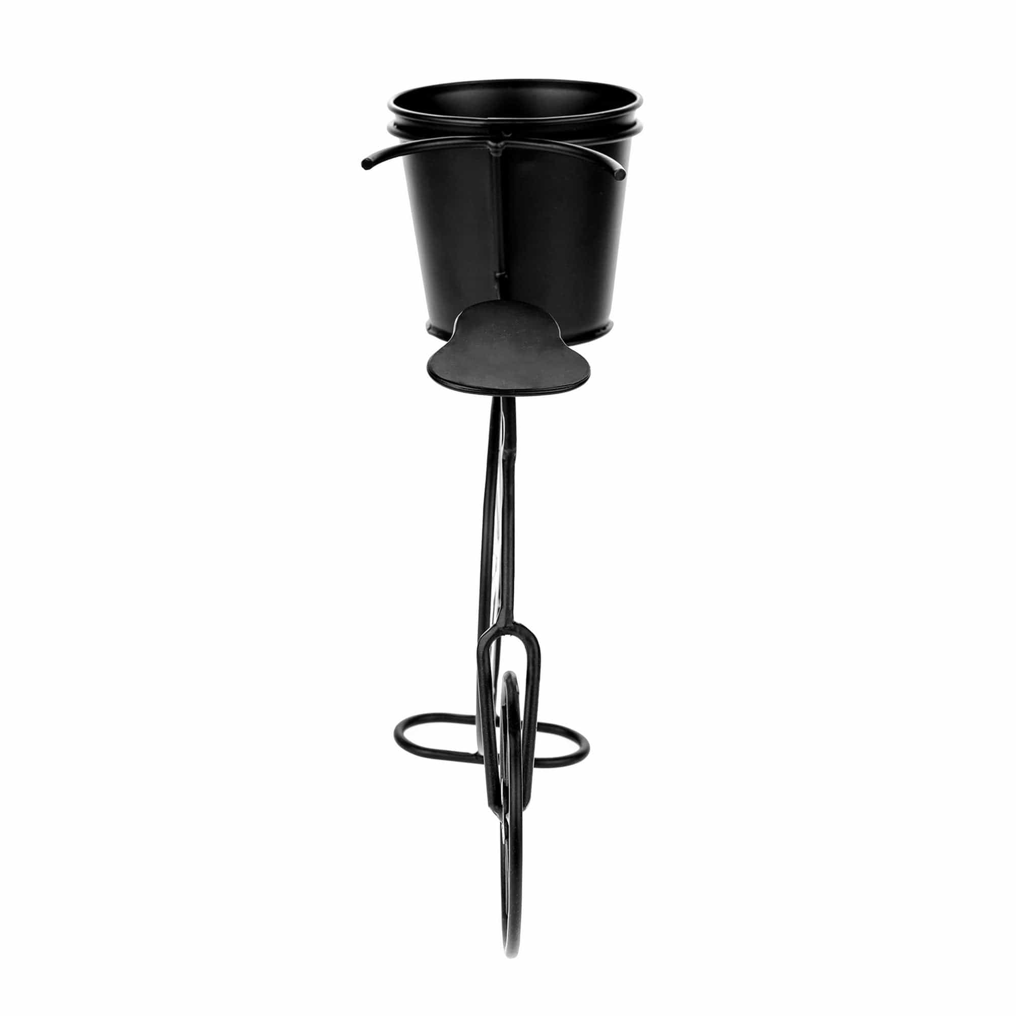 Ghiveci SEMIL, visiniu/negru, metal, 28x10x25 cm