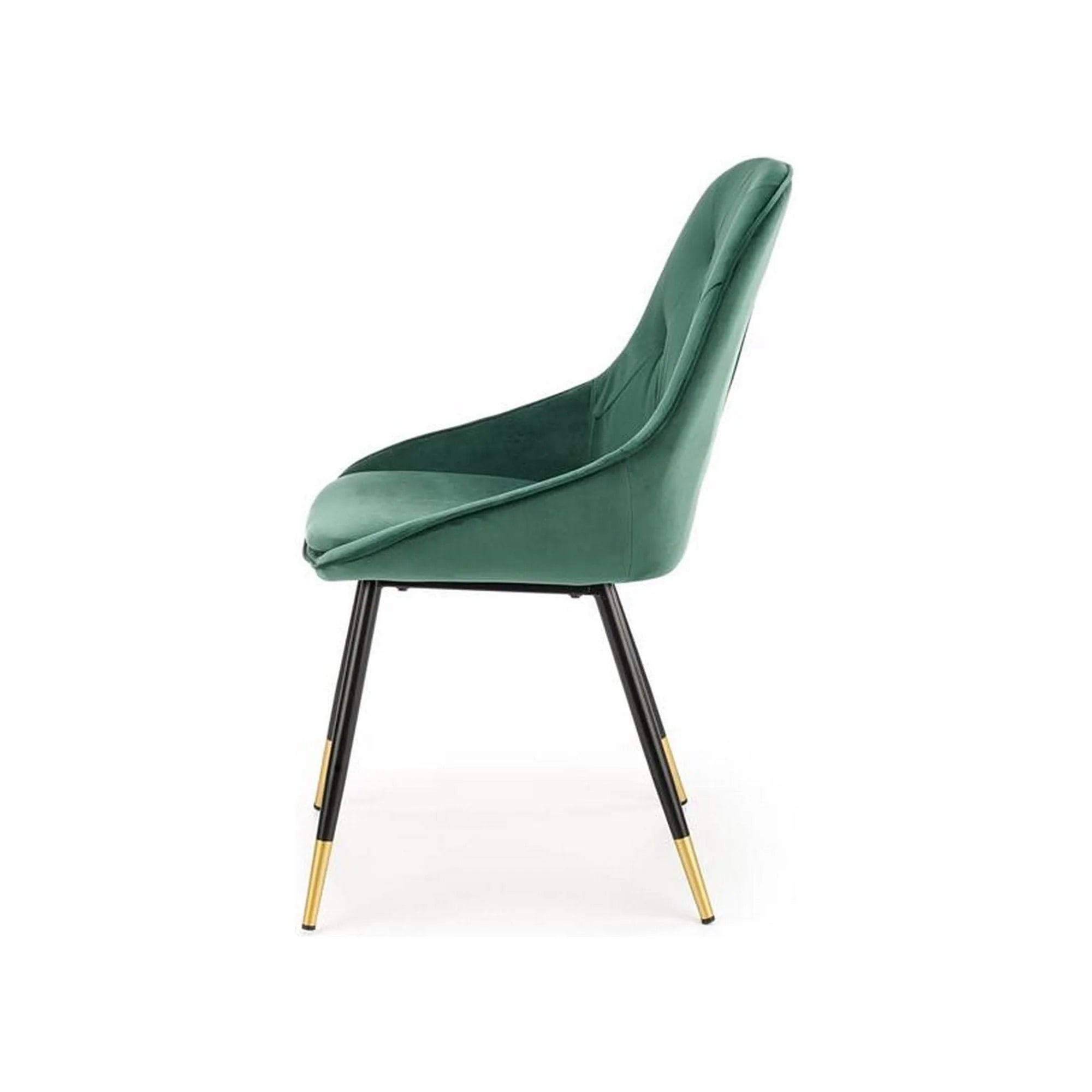 Scaun K437, verde inchis/negru, stofa catifelata/metal, 49x55x88 cm