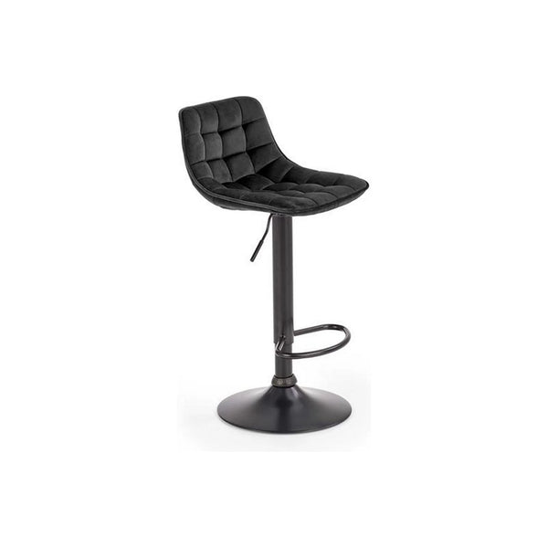 Scaun bar H95, negru, stofa catifelata/otel, 43x44x84/106 cm