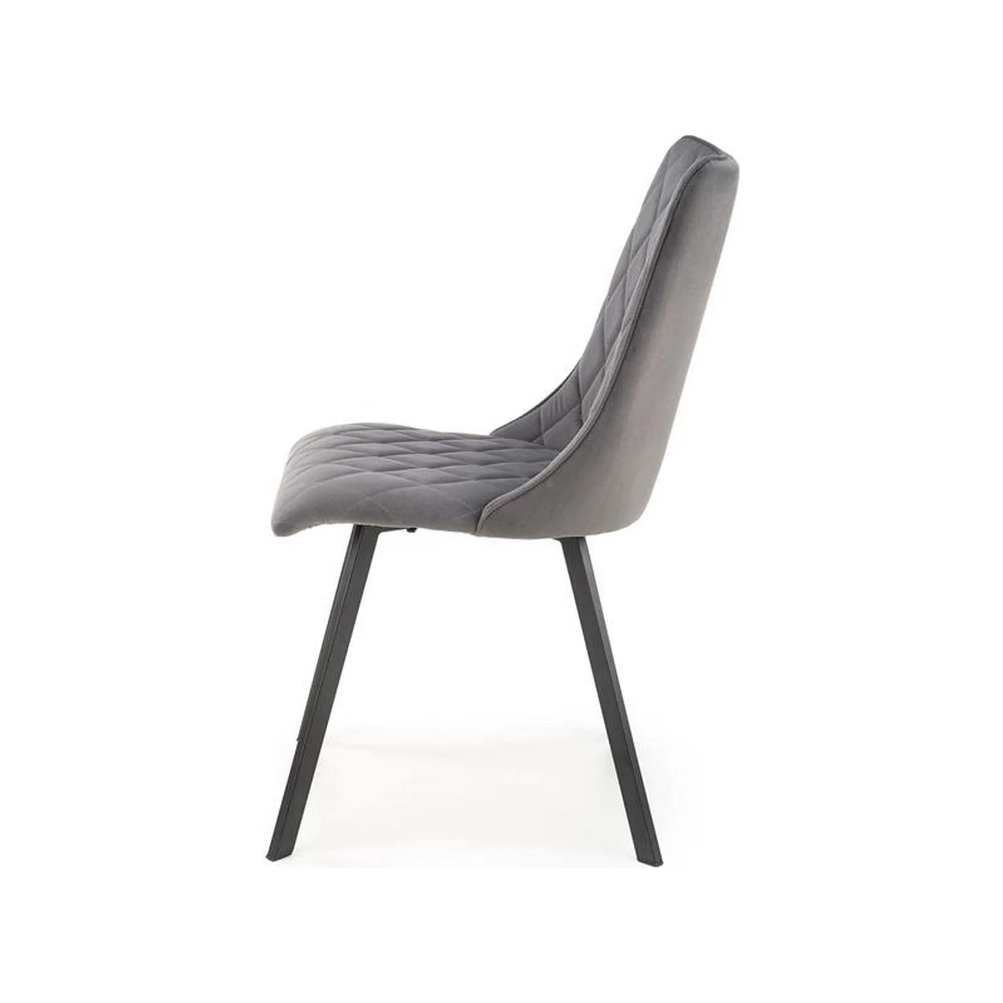 Scaun K450, gri/negru, stofa catifelata/metal, 44x58x85 cm