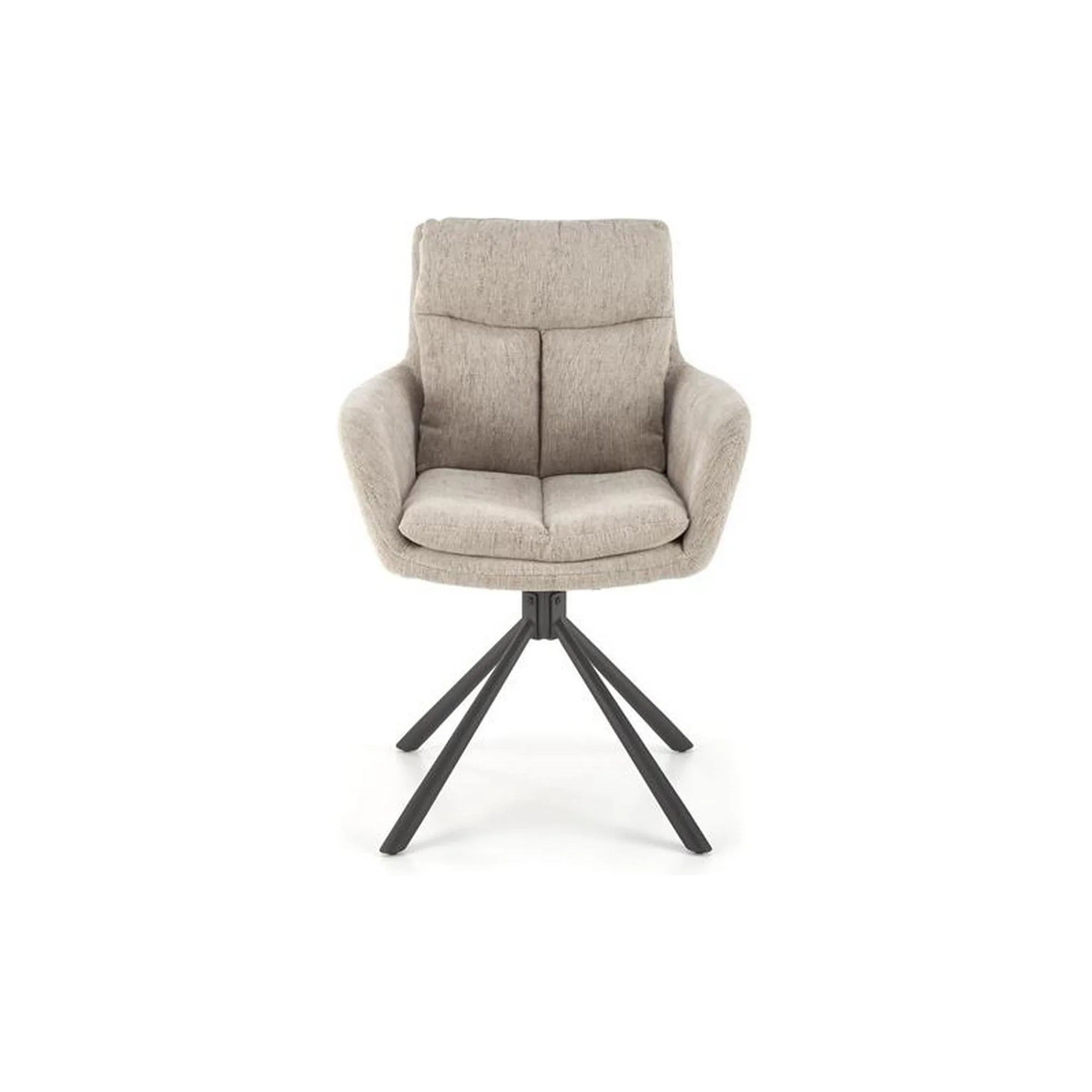 Scaun rotativ K495, bej/negru, stofa clasica/metal, 60x65x87 cm