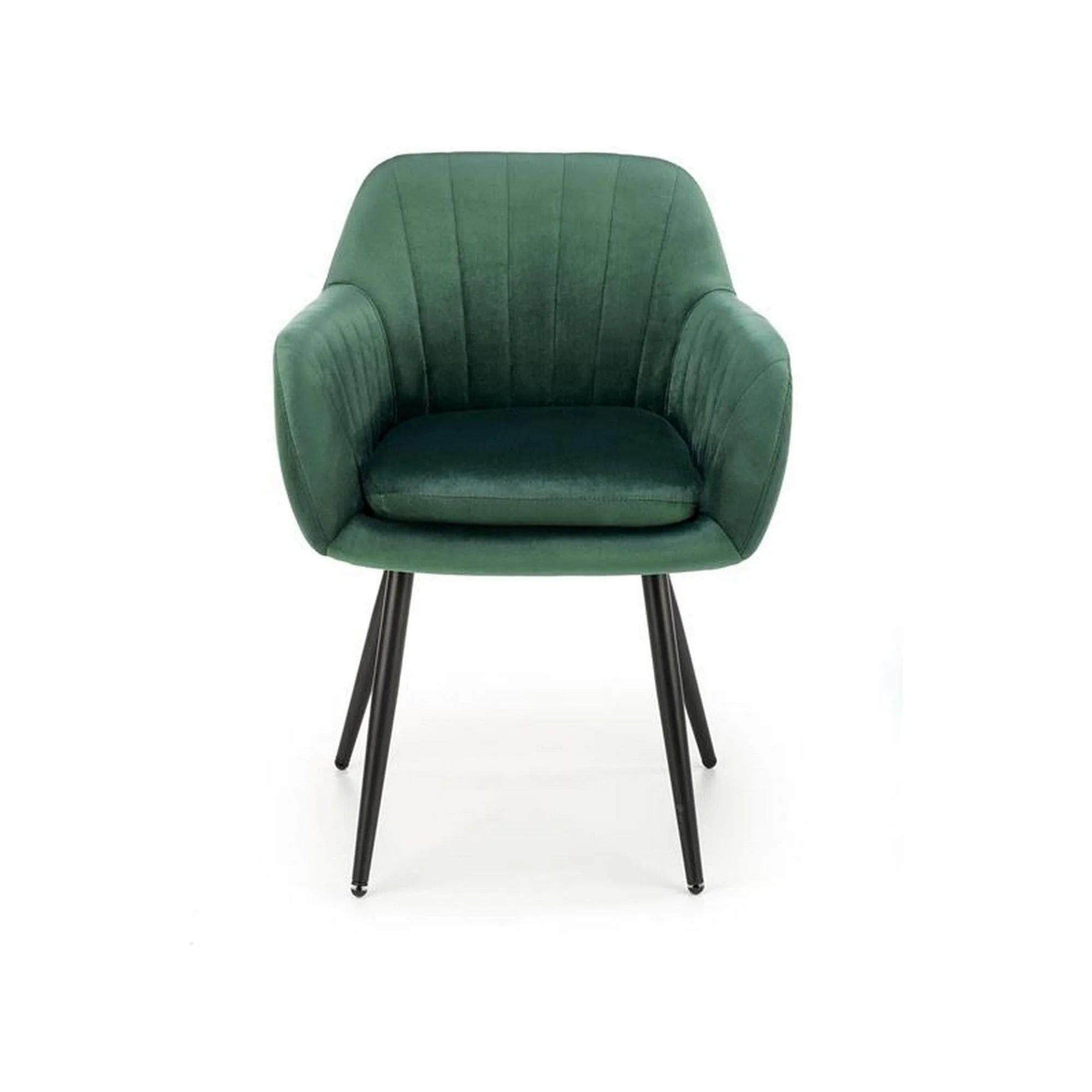 Scaun K429, verde/negru, stofa catifelata/metal, 58x53x80 cm