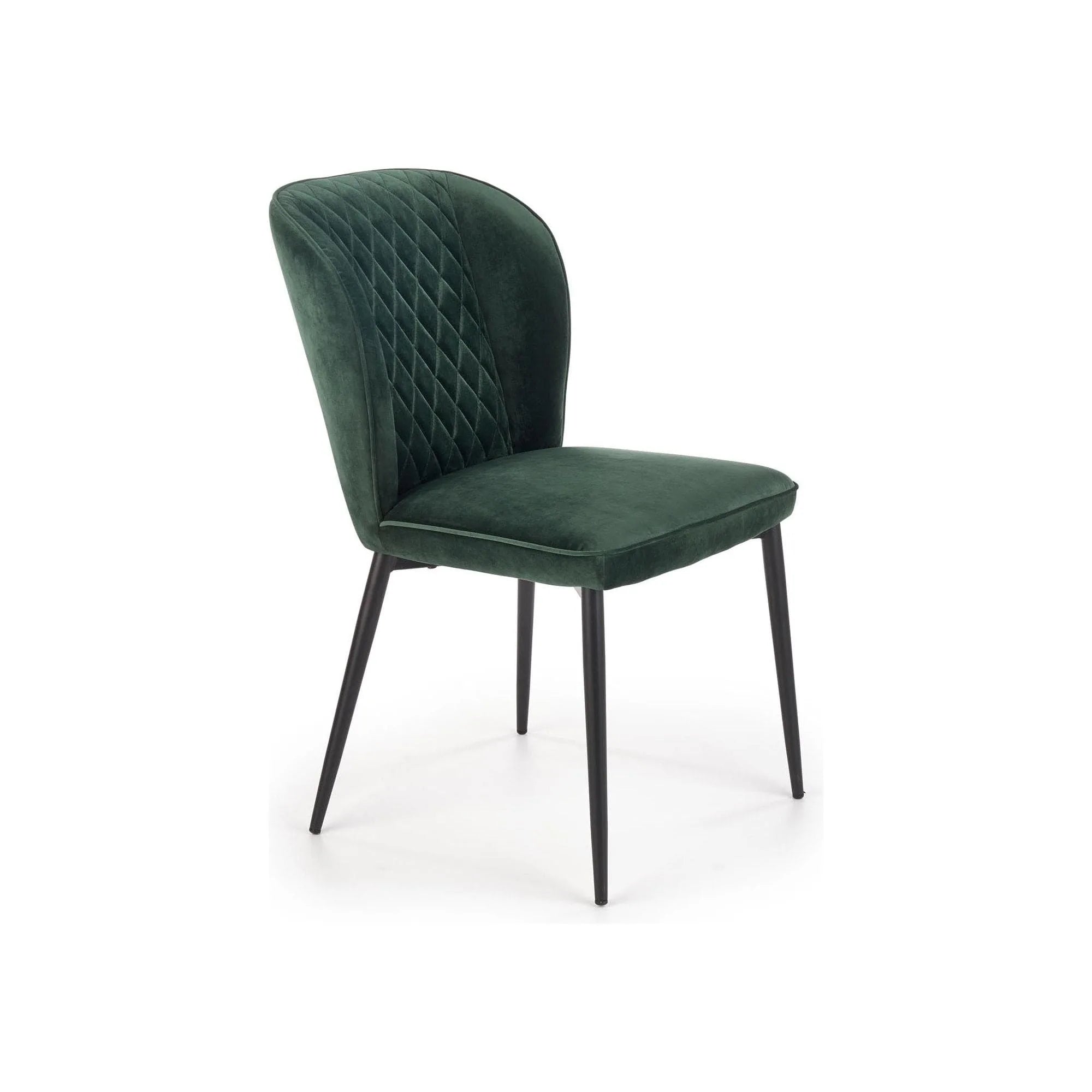 Scaun tapitat K399, verde/negru, stofa/metal, 50x60x84 cm