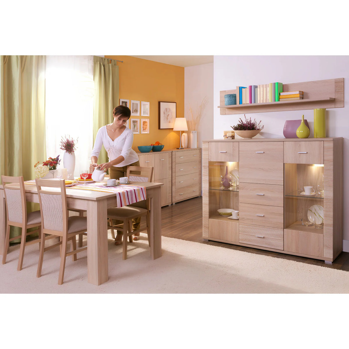 Comoda GRAND tip 8, stejar sonoma, PAL, 140x39x118 cm