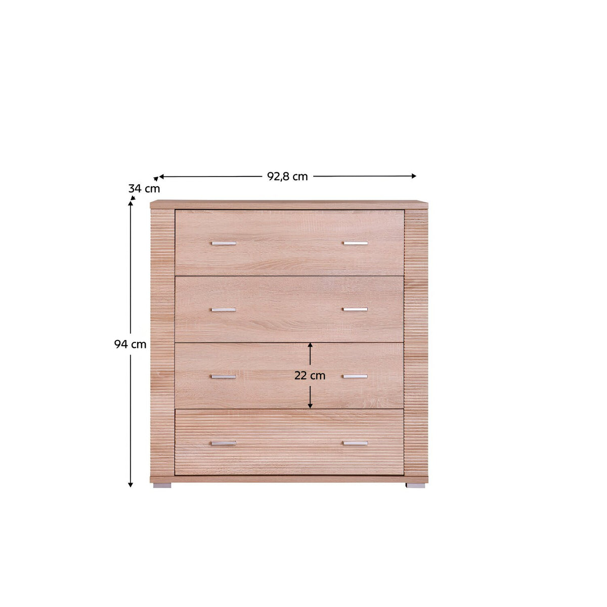 Comoda GRAND tip 11, stejar sonoma, PAL, 93x34x94 cm