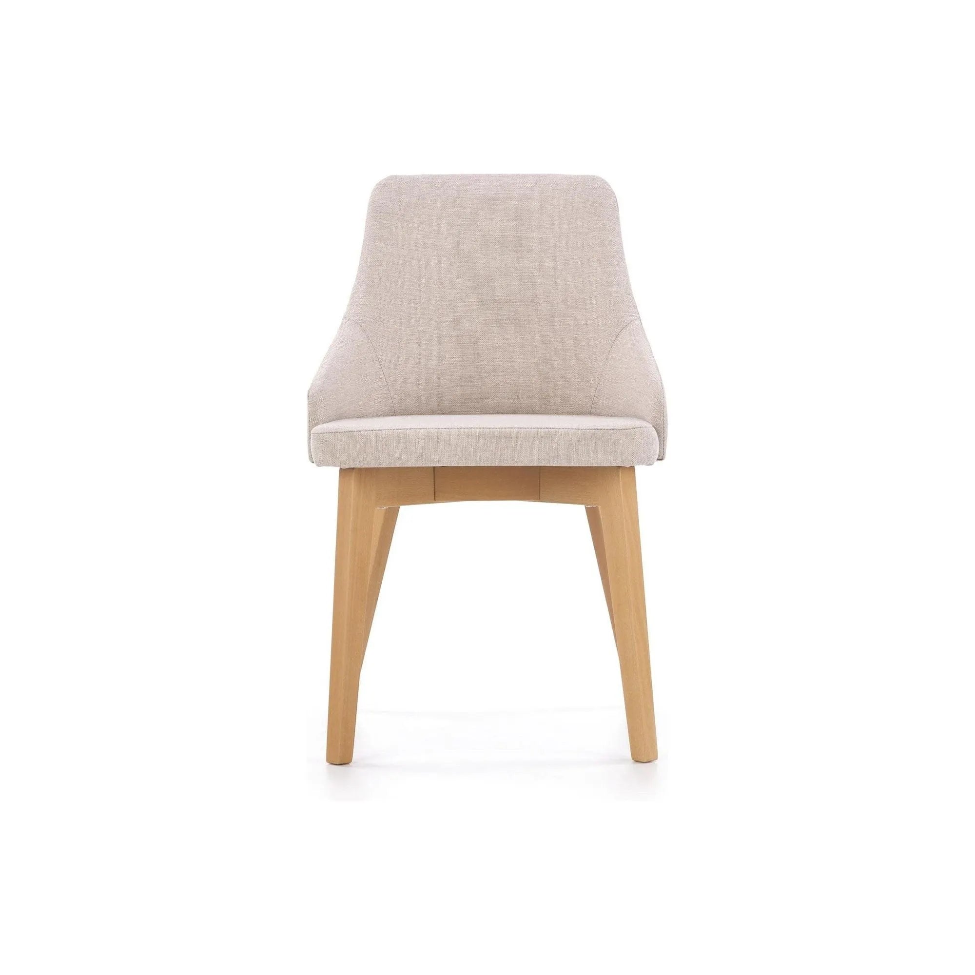 Scaun tapitat Toledo, bej deschis/stejar miere, stofa clasica/lemn de fag, 51X55X82 CM