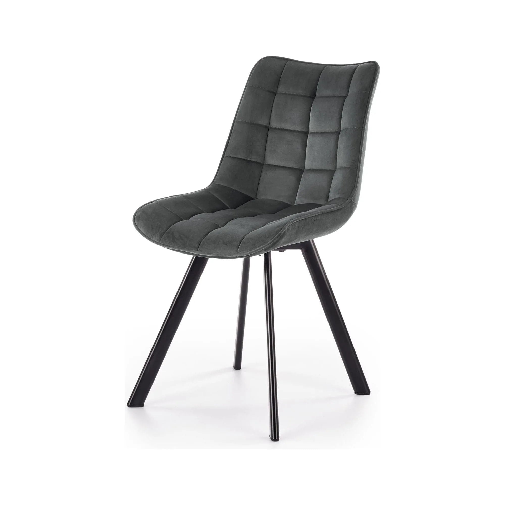 Scaun tapitat K332, gri/negru, stofa catifelata/metal, 46X61X84 CM