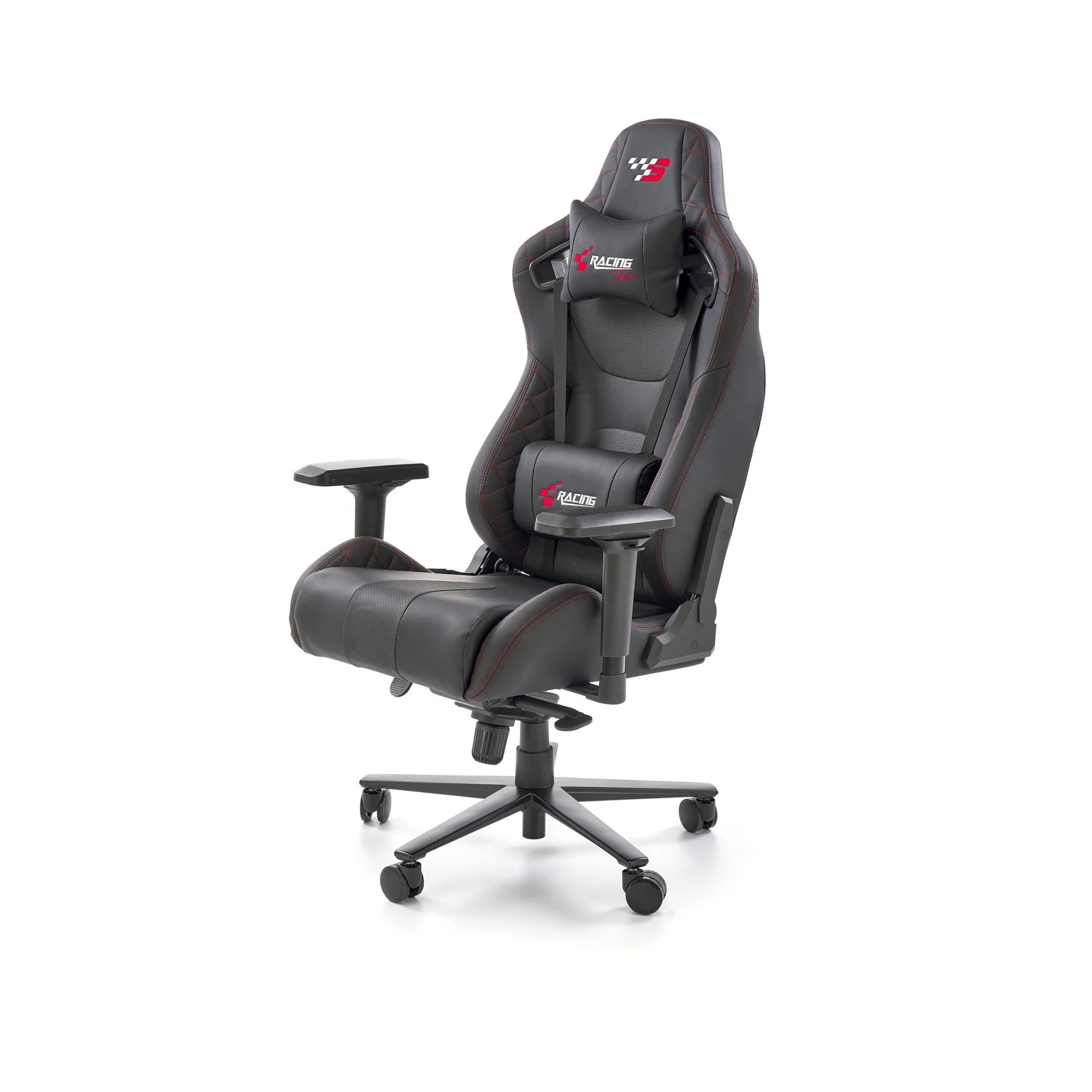 Scaun gaming CHAVEZ, negru, piele ecologica, 77x70x129/135 cm