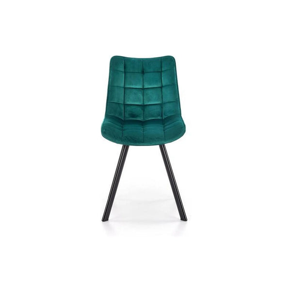 Scaun K332, turcoaz/negru, stofa catifelata/metal, 46x61x84 cm