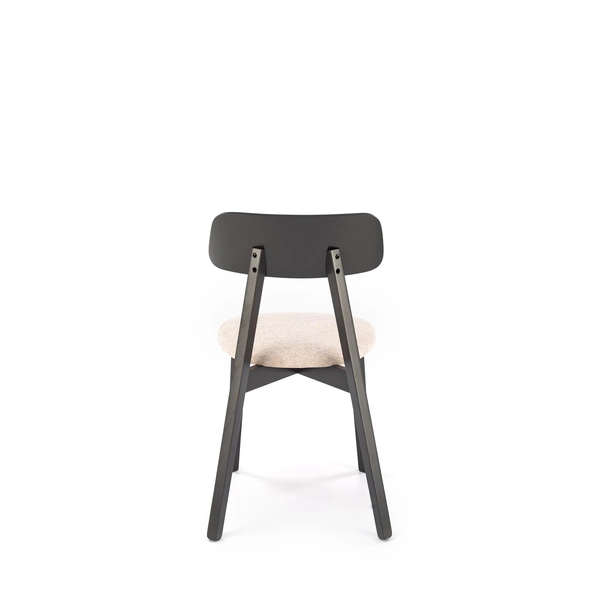 Scaun HYLO, bej/negru, stofa clasica/lemn, 48x55x82 cm