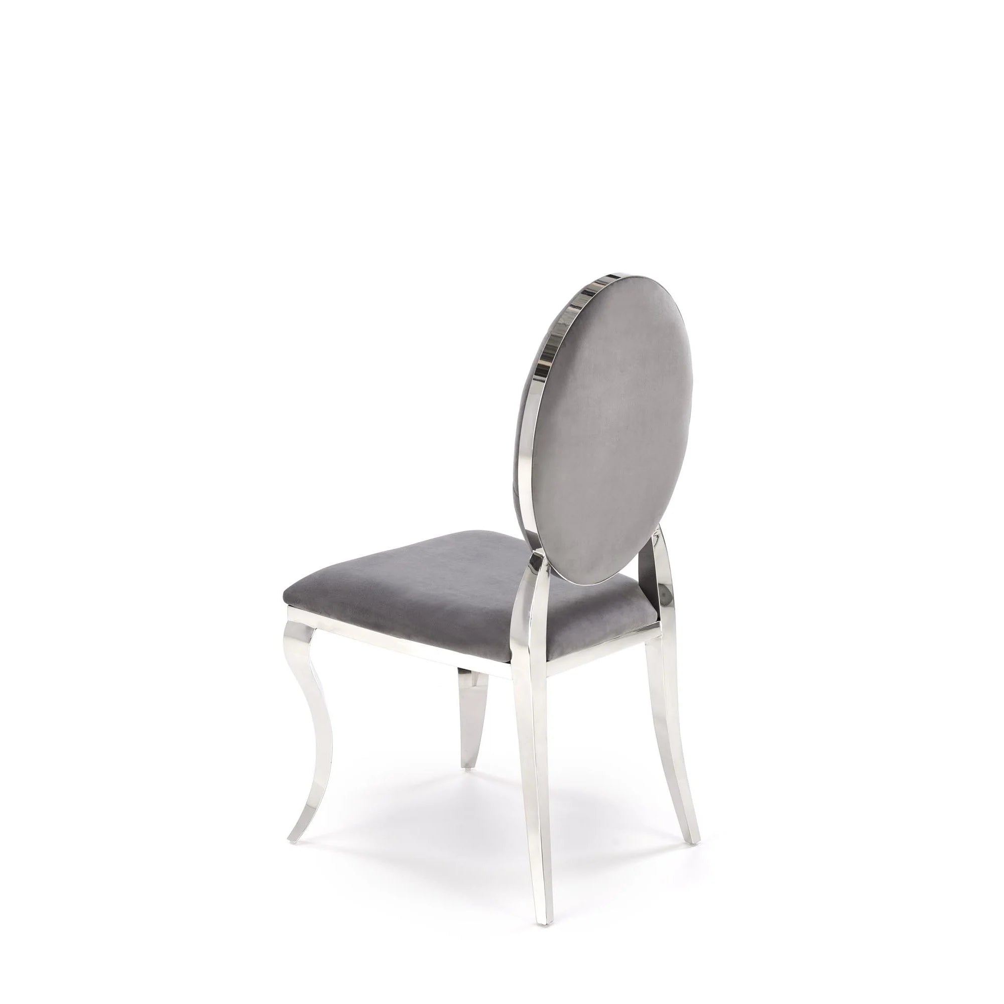 Scaun K555, gri/argintiu, stofa catifelata/metal, 48x52x96 cm