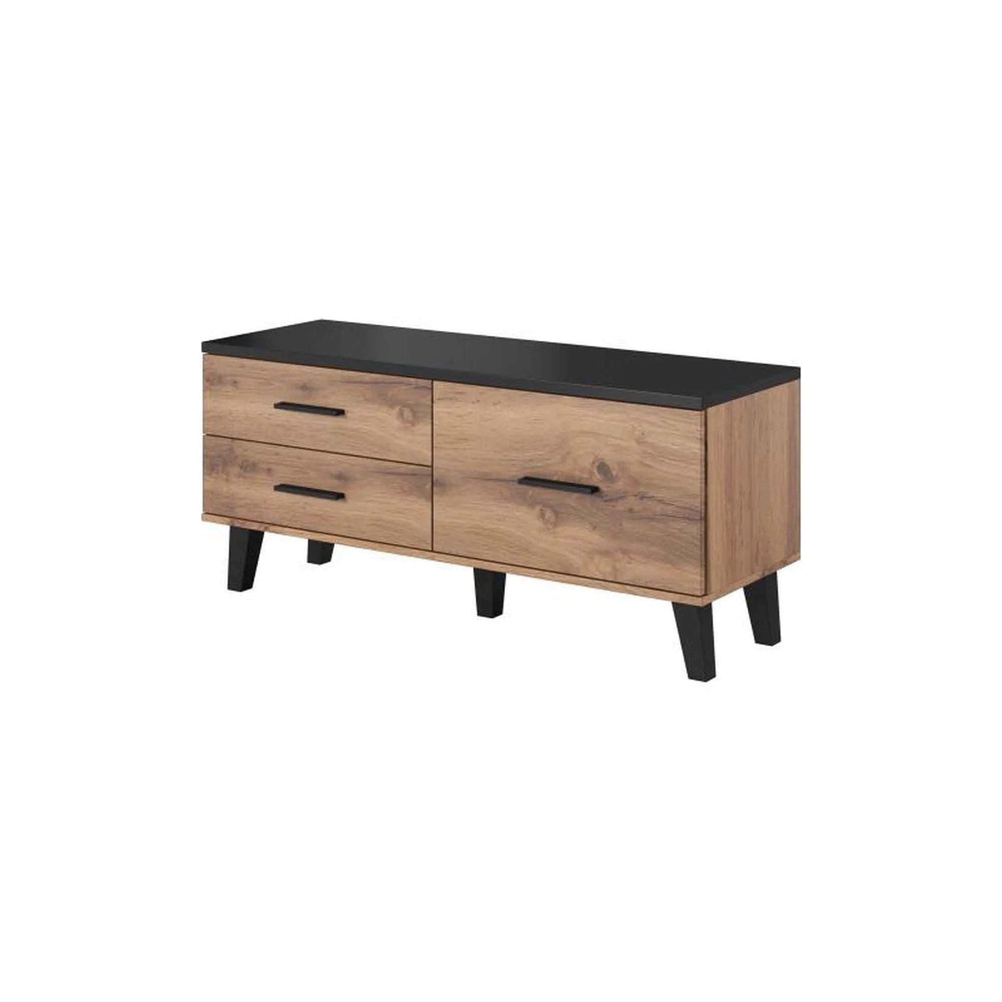 Comoda TV LOTTA, stejar wotan/negru, PAL, 120x40x53 cm