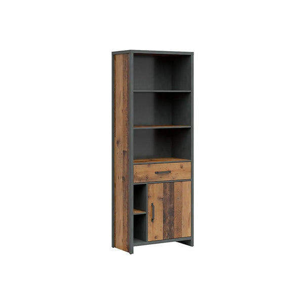 Biblioteca WESTON, maro/gri grafit, PAL, 75x40x201 cm