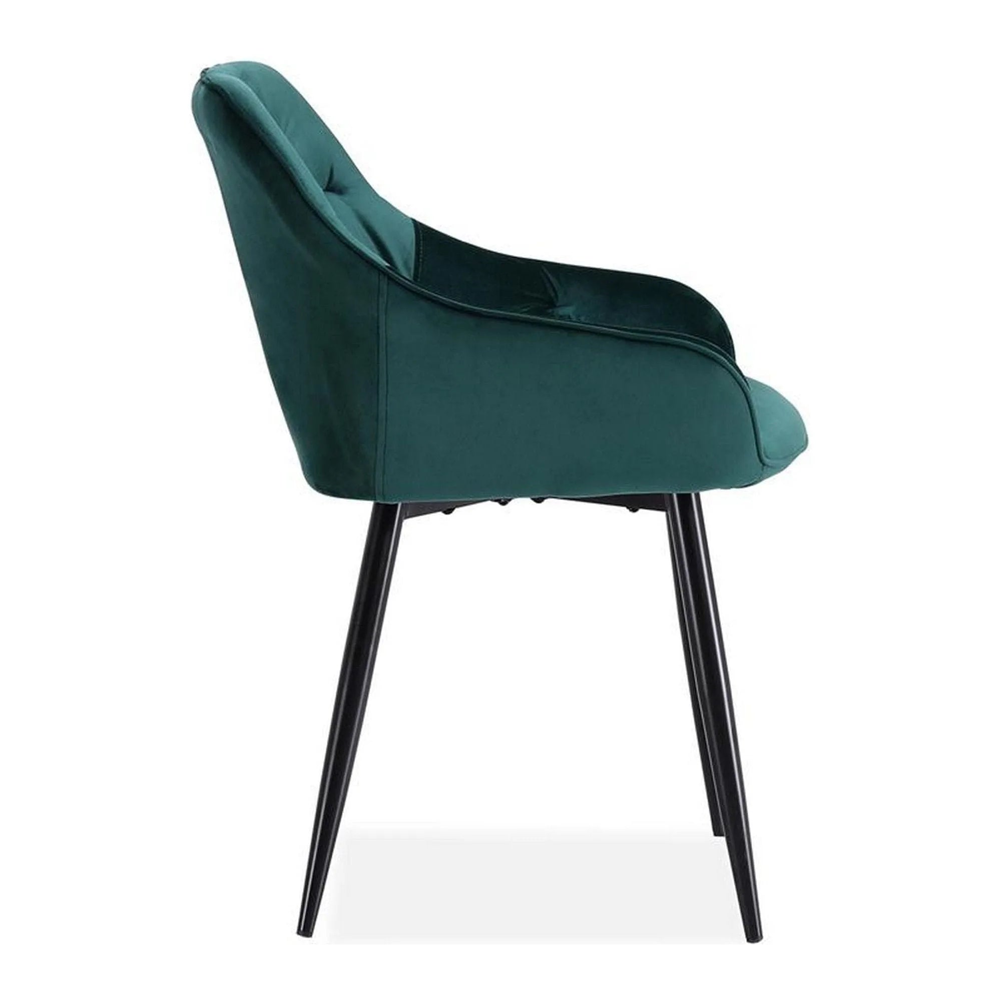 Scaun K487, verde inchis/negru, stofa catifelat/metal, 56x65x81 cm