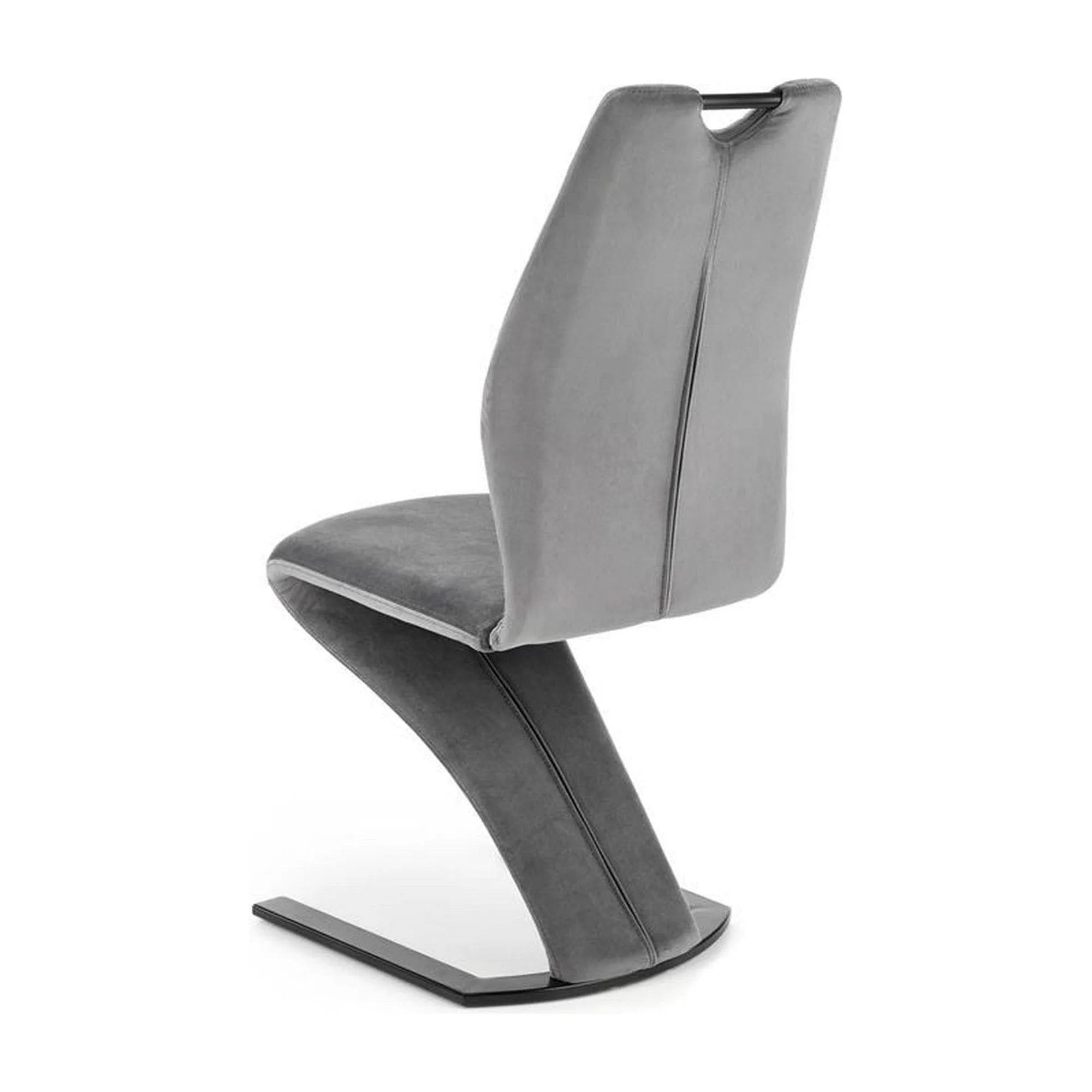 Scaun K442, gri/negru, stofa catifelata/metal, 46x61x102 cm