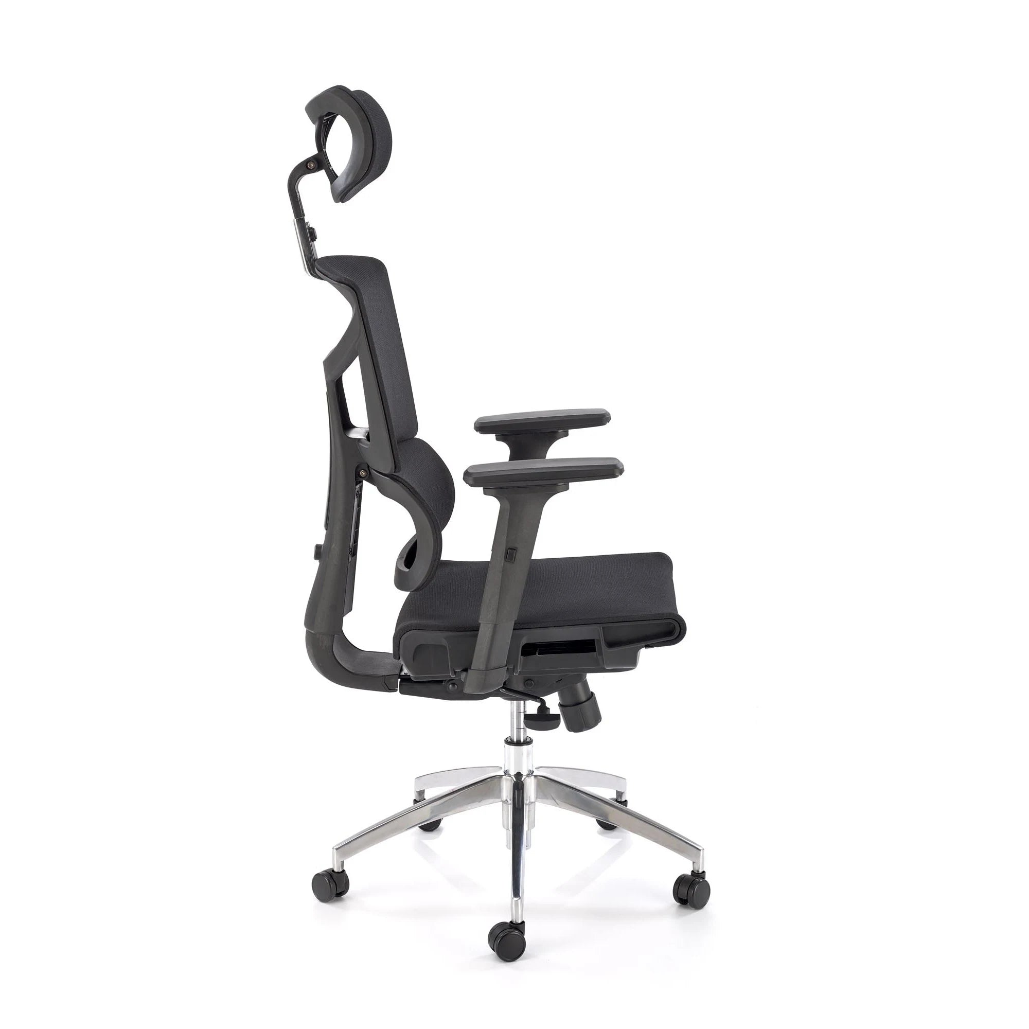 Scaun birou MARCUS, negru, plasa/metal, 65x64x121/140 cm