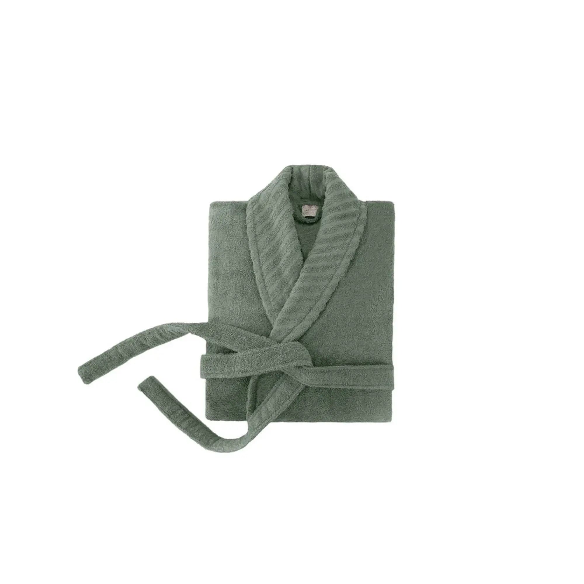 Halat baie 1040A-071-1, verde, bumbac, marime S/M
