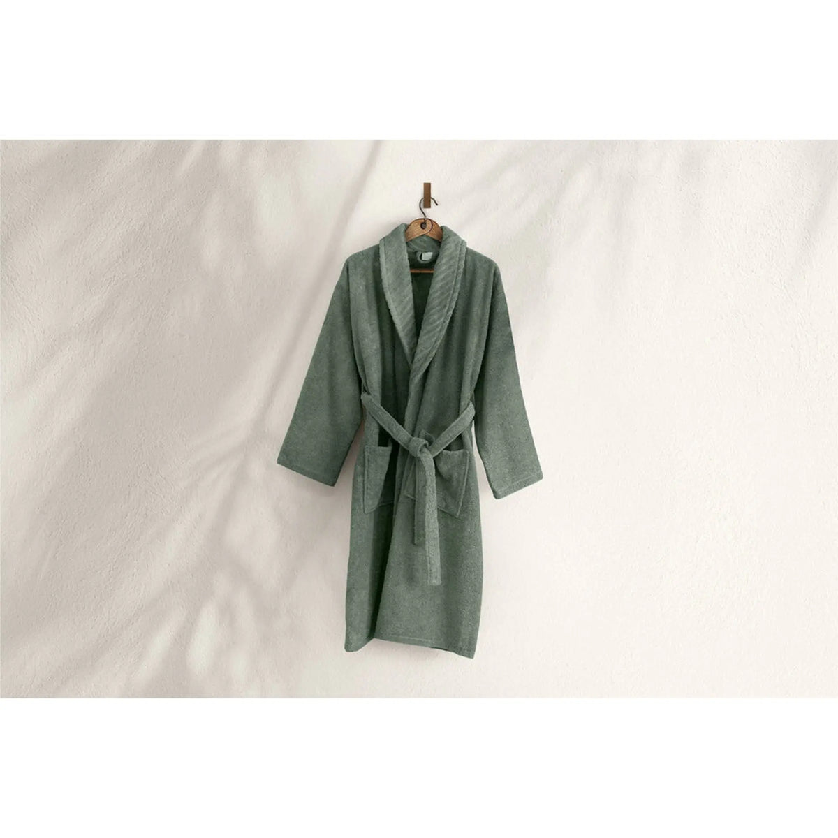 Halat baie 1040A-071-1, verde, bumbac, marime S/M
