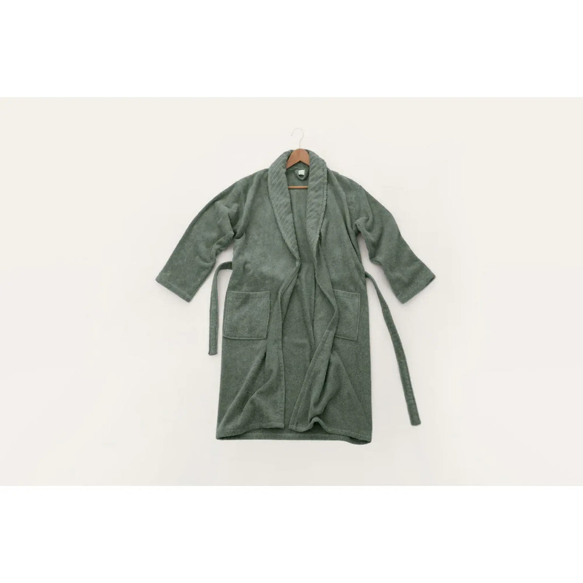 Halat baie 1040A-071-1, verde, bumbac, marime S/M