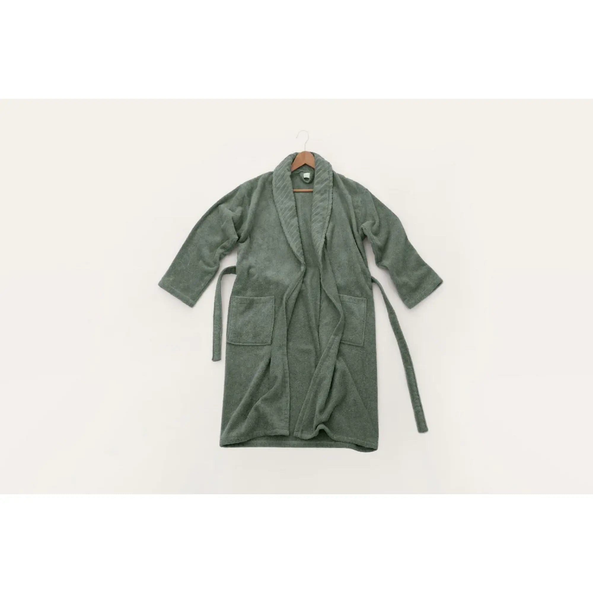 Halat baie 1040A-071-1, verde, bumbac, marime S/M