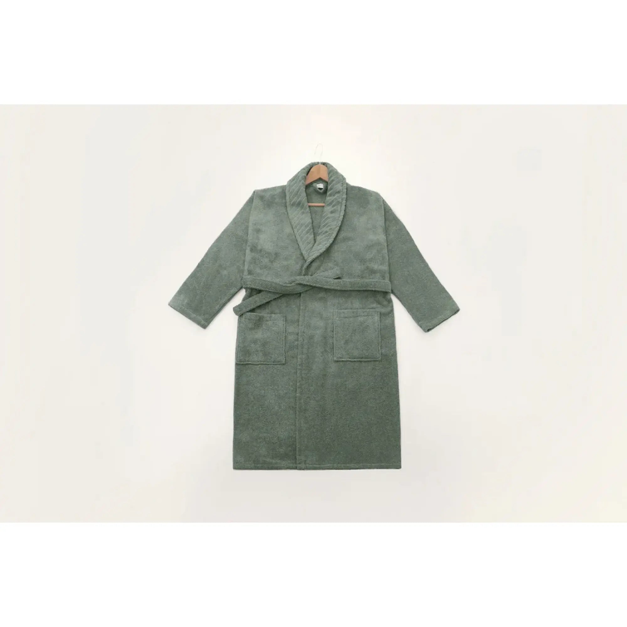 Halat baie 1040A-071-1, verde, bumbac, marime S/M